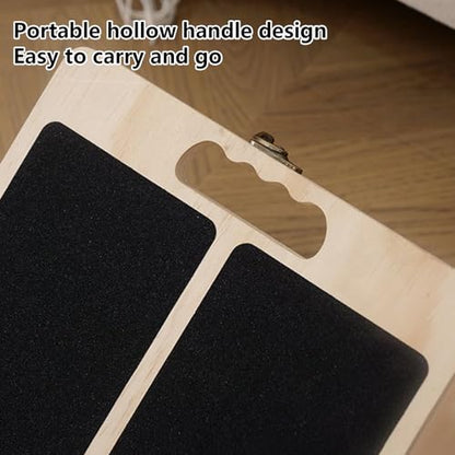 Foldable Wood Slant Boards for Exercise, 39.5x29.5x4cm Calf Stretch Board with Adjustable Leg Extender Plate for Pilates, Yoga, Fitness, Workout