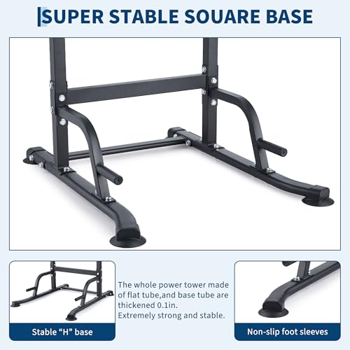 Adjustable Power Tower Pull Up Dip Station Multifunction Strength Training