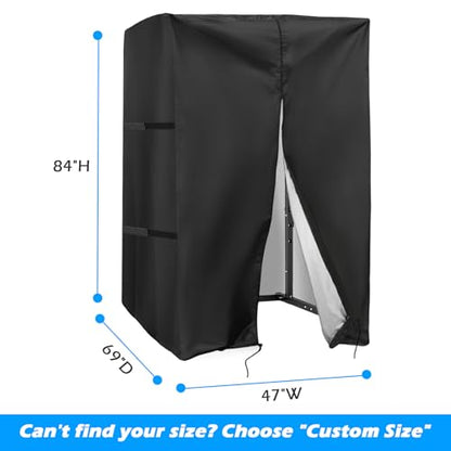 Squat Rack Cover, Waterproof Outdoor Gym Equipment Covers with Zipper for Squat Rack/Weight Lifting Rack/Home Gym Workout Equipment - size: 47"W x 69"D x 84"H