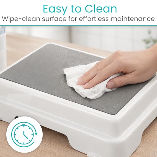 Vive Bath Shower Step Stool (4.5") - Slip Resistant, Stackable, Indoor/Outdoor - Safety Stepping Stool Bathroom Aid for Adults, Handicap, Elderly, Seniors, Bathtub, High Beds, Kitchens - Nonslip