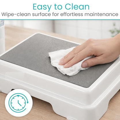 Vive Bath Shower Step Stool (4.5") - Slip Resistant, Stackable, Indoor/Outdoor - Safety Stepping Stool Bathroom Aid for Adults, Handicap, Elderly, Seniors, Bathtub, High Beds, Kitchens - Nonslip
