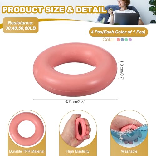 Grip Strength Trainer Rings, Portable Hand Grip Strengthener Finger Forearm Strengthener