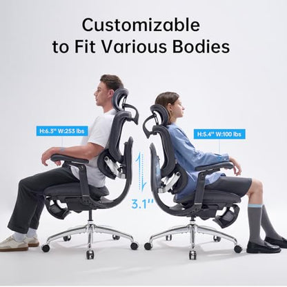 SIHOO Doro C300 Pro V2 Ergonomic Office Chair with Footrest, 2 Packs, Black - color: Jet Black, size: Pack of 2