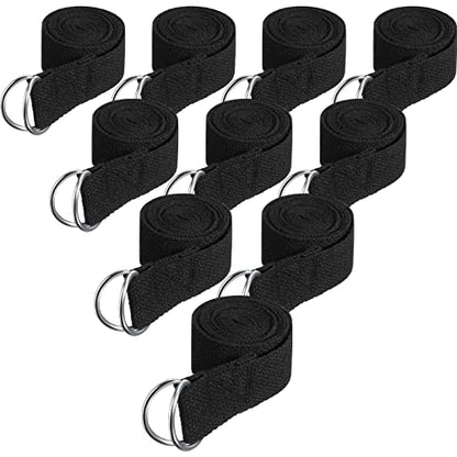 Yoga Strap for Stretching Bulk 6ft Exercise Stretch Band with Metal D Ring Adjustable Pilates Non Elastic Yoga Belt for Women Men Physical Fitness Gym Workout Dance