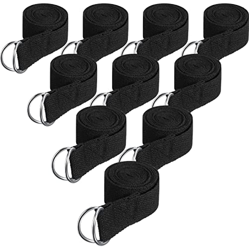 Yoga Strap for Stretching Bulk 6ft Exercise Stretch Band with Metal D Ring Adjustable Pilates Non Elastic Yoga Belt for Women Men Physical Fitness Gym Workout Dance