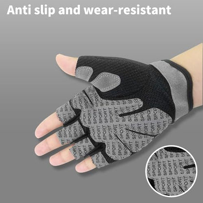 Bike Gloves for Men Women, Half-Finger Cycling Gloves with Shock Absorption, Anti-Slip, Breathable - Ideal for Road, Mountain, Dirtbike Biking