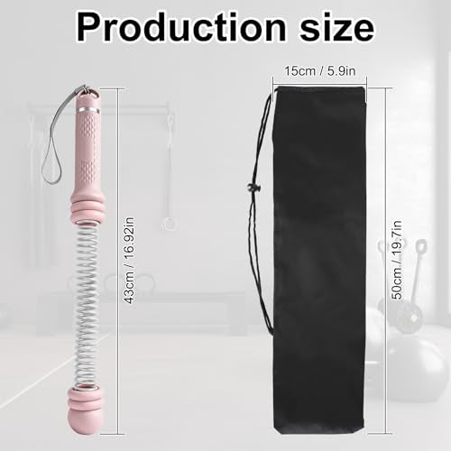 2PCS Weighted Ropeless Battle Ropes for Home Gym for Men & Women, Heavy Duty Cordless Battle Rope with Storage Bag, Strength & Low-Impact Cardio for HIIT Workouts, Cardio & Muscle Training-Pink