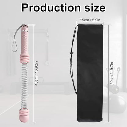 2PCS Weighted Ropeless Battle Ropes for Home Gym for Men & Women, Heavy Duty Cordless Battle Rope with Storage Bag, Strength & Low-Impact Cardio for HIIT Workouts, Cardio & Muscle Training-Pink