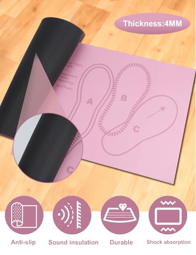 Squat Mat with Foot Position,Large Squat Target Pad 30'' X 13.8'',4mm Thickness Squat Mat Foot Positioning, Exercise Mat for Squats, Leg and Abdominal Workouts