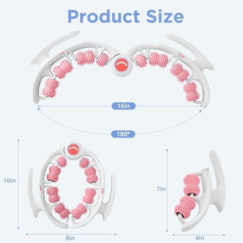 Cellulite Massage Tool, Anti-Cellulite Roller - Lymphatic Drainage Massager - Muscle Roller, Deep Fascia Massage, Dimpled Skin Removal, Legs/Thighs/Buttocks, Smooth Skin (14 Wheel - Pink) - color: 14 Wheel -White Pink