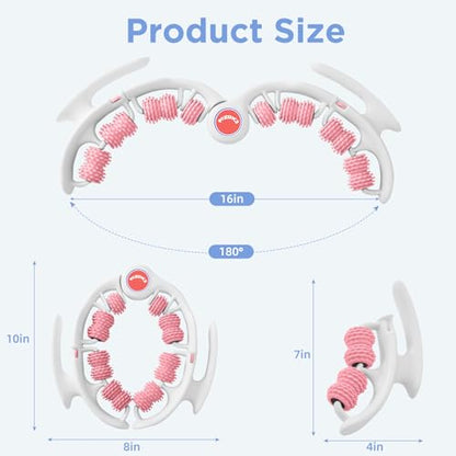 Cellulite Massage Tool - Lymphatic Drainage Massager - Muscle Roller, Deep Fascia Massage, Dimpled Skin Removal, Legs/Thighs/Buttocks, Anti-Cellulite Roller, Smooth Skin (14 Wheel - Pink) - color: White Pink