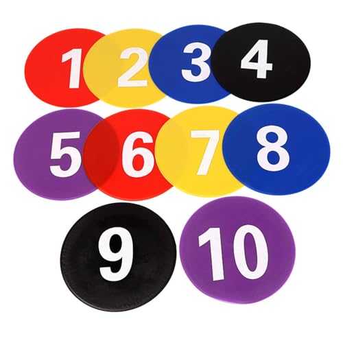 10 Pcs Flat Cones Spots Markers, Floor Dots Spots Markers, 9 Inch Nonslip Plastics Agility Markers Flat Field Cones Floor Dot