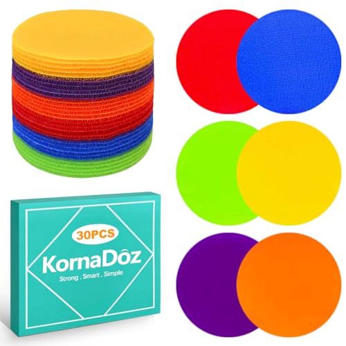 30 Pcs 4 Inch Poly Spots, Non-Slip Floor Dots & Carpet Markers for Classroom, Gym Agility Training, Sit Spots for Kids & Teachers, 6 Vibrant Colors
