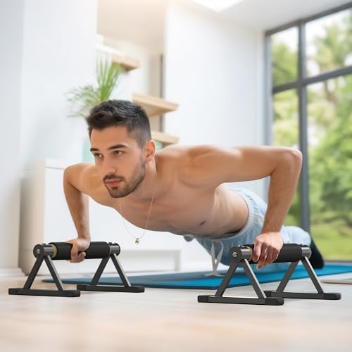 GanFindX Adjustable Wooden Parallettes, 600 LBS Handstand Bars