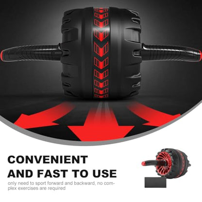 Abdominal Wheel for Fitness with Thickened Anti-Skid Roller and Black Pad Core Strength Trainer for Men and Women Home Gym Workout 7.08X7.08X5.90 Inches