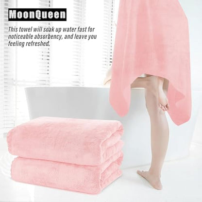 Microfiber Bath Towel 35x70in - Ultra Soft Quick Dry, Lightweight for Gym, Spa, Travel | Hotel Grade & Multi-Use| Single Pack - color: Pink, size: 35*70 Inches