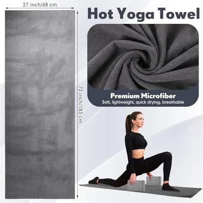 14 Pcs Yoga Kits for Home Workouts Pilates Equipment Set for Women Beginners, Hot Yoga Towel Blocks Strap, Knee Pad, Resistance Loop Exercise Band, Massage Lacrosse Ball, Pilates Ball