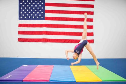 Tumbl Trak Gymnastics Folding Tumbling Panel Mat - color: Bright Pastel, size: 4'x8'x2"