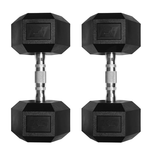 Ritfit 5-650 LBS PVC Encased Hex Dumbbell Sets with Optional Rack for Home Gym, Hand weight with Chrome Handle for Strength Training,Workouts - style: 2X45LBS