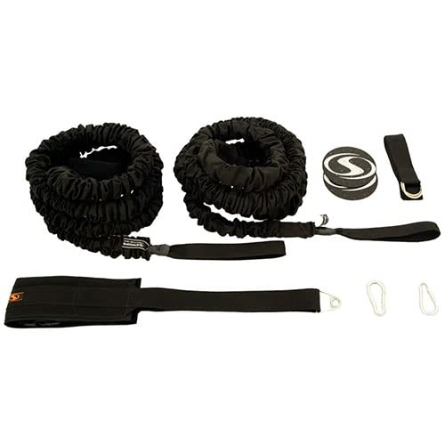 Son of The Beast Resistance Bands Battle Ropes Set | Elastic Training Rope with Power Pull Belt, Anchors, Carabiners & Agility Dots for Full Body Training - color: Pro Kit - Black, size: 150 lbs