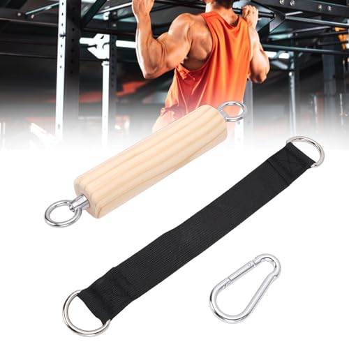 Wooden Pull Up Grip, Natural Beech Wood Strength Trainer with Hooks for Home Gym Workouts, Climbing Enthusiasts, Bodyweight Training