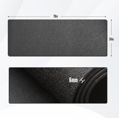 GWT 36" x 78" Durable Anti-Slip Workout Mat - 1/4" Thick Ultimate Floor Protection, Noise-Reducing,Tear-Resistant All-Purpose Exercise Mat for Treadmills, Home Gym, Yoga, and Weightlifting
