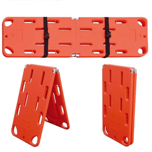 Foldable Spine Board Stretcher, Durable PE Material, Lightweight & Portable, High Load Capacity 350.5 lbs, 12 Handholds & 8 Strap Positions, Ideal for EMTs and Rescue Professionals