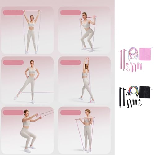 ZJchao 13 Pcs Resistance Bands Set with Reinforced Alloy Connectors and Soft Foam Padded Door Anchors for Strength Training Pilates