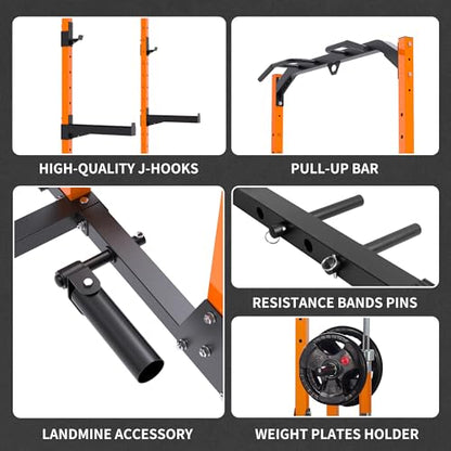 leikefitness Multifunction Power Tower Exercise Equipment,Pull Up Dip Station,Height Adjustable for Home Gym Strength Training Fitness Equipment,Dip Stands,Pull Up Bars,Push Up Bars,VKR - color: Orange