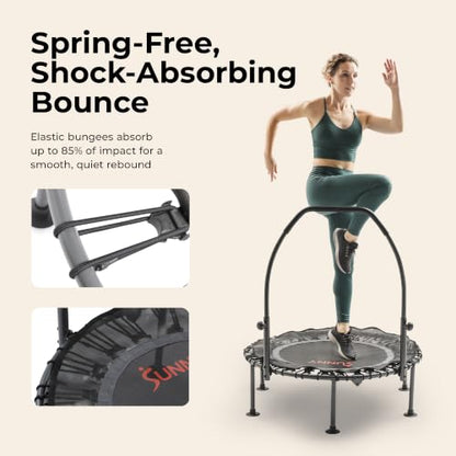 Sunny Health & Fitness 36"/40"/48" Bungee Exercise Trampoline with Handlbar - size: 40" trampoline