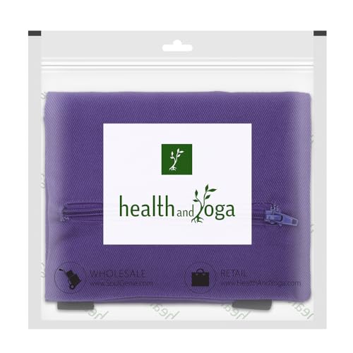 HealthAndYoga(TM) Yoga Sand Bags - Double Bag with Inner Waterproof Bag - Prop for Adding Weight and Support (Purple)