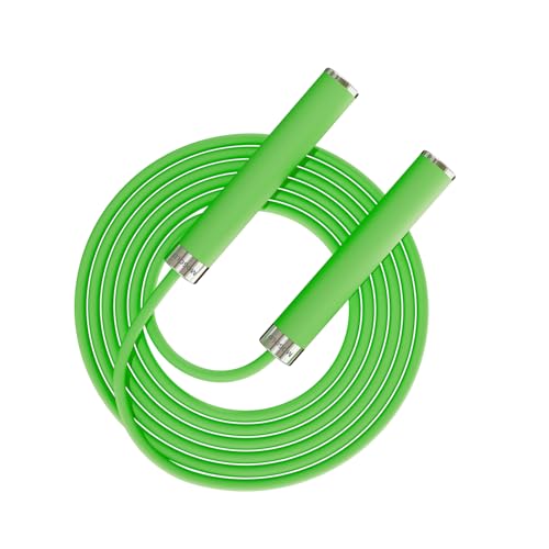 Adjustable Jump Rope for Home Fitness - 5mm PVC Cord with Ball Bearings, Anti-Slip Rubber& Alloy Handles for Beginners, Weight Loss Workout in Home/School/Gym - color: Green