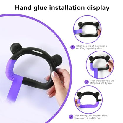Kids Gymnastics Rings, Children's Home Gym Equipment, Children's Adjustable Strap Strength Training Rings, Pulling Rings for Physical Training - color: Purple
