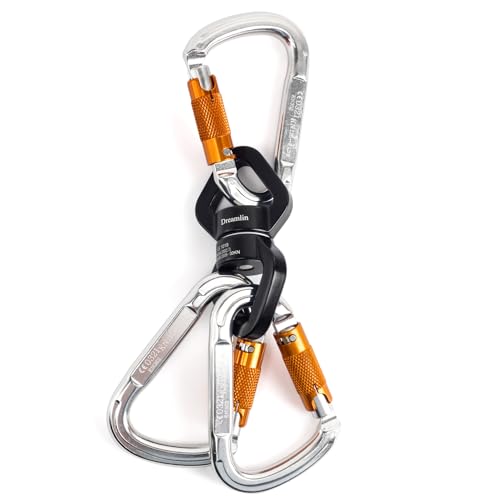 Aerial Silks Hardware Kit 30 KN Swing Swivel Aerial Yoga Hammock Rigging Aluminum Swivel Aerial Hoop Lyra Rotational Device Hanging Accessory - color: Black set 4