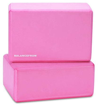 Fitvids GoYoga, Set of 2 High Density Yoga Blocks, 9"x6"x4" Each