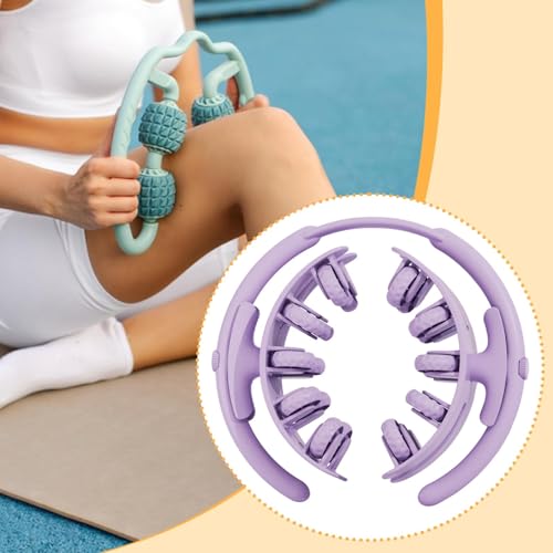 Leg Massage Tool with 20 Wheels Detachable Smooth Rolling 11x10.2x3.2inch Lightweight Multipurpose Adjustable, Purple
