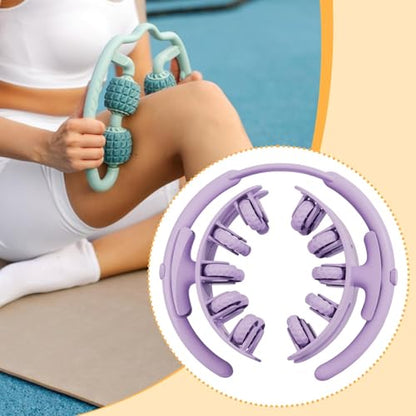 Leg Massage Tool with 20 Wheels Detachable Smooth Rolling 11x10.2x3.2inch Lightweight Multipurpose Adjustable, Purple