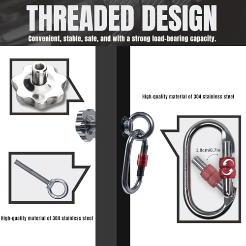 Squat Rack Attachments for Strength Training Equipment | Attachments for Power Cages & Squat Racks | Fits 2"x2" & 3"x3" Frames (1/2" & 1" Holes) | Ideal for Resistance Bands & TRX Training