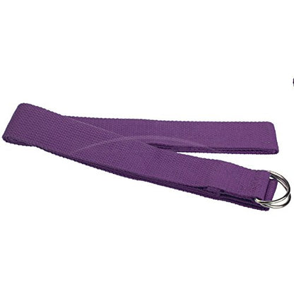 Yoga Strap – Sturdy Cotton Exercise Straps 6FT Straps - Adjustable D-Ring Buckle Gives Stretching Flexibility For Yoga Stretching & General Fitness Physical Therapy Pilates Gym Workouts - color: deep purple