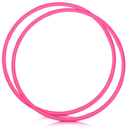 WinnerWhy 2 Pcs Toy Hoop Exercise Hoop Detachable Adjustable Plastic Toy Ring Playground Equipment for School Colored Circles Exercise Ring for Teens Dog Agility Equipment(Rose Red,23 Inch) - color: Rose Red, size: 23 Inch
