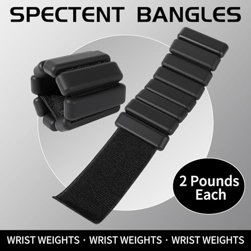 Ankle & Wrist Weights for Women – Adjustable Silicone Wrist & Ankle Weights, Wearable Arm/Leg Set for Pilates, Yoga, Walking & Strength Training (1 or 2lbs Pair Black or Pink)
