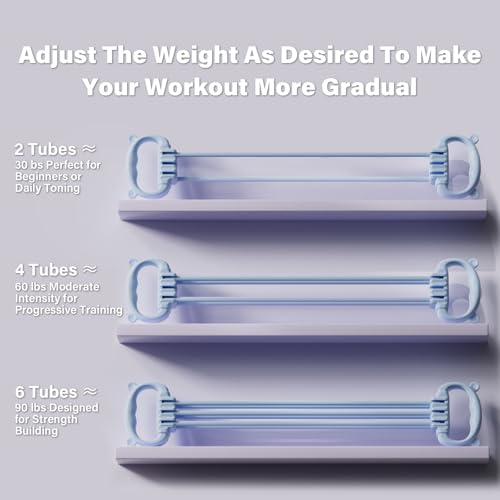 Figure 8 Resistance Bands, 6 Adjustable Elastic Fitness Bands, Suitable for Abdominal, Back, Shoulders, and Chest Workouts