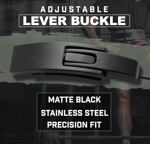 Weight Lifting Belt - Lever Gym Belt for Weightlifting, 10mm Leather Weight Belt for Men - 4 Inches Wide for Support & Stability for Workouts, Powerlifting, Bodybuilding, Fitness & Crossfit