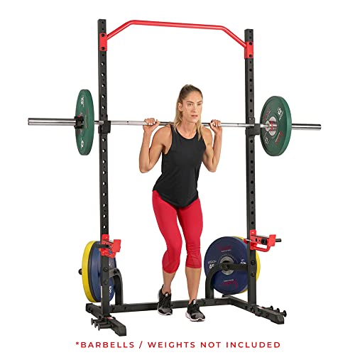 Sunny Health & Fitness Multifunctional Strength Training Home Gym – Complete Workout Equipment with Training Attachments, Optional Squat Stand, Power Rack Cage, Adjustable Incline Bench - style: Premium Rack