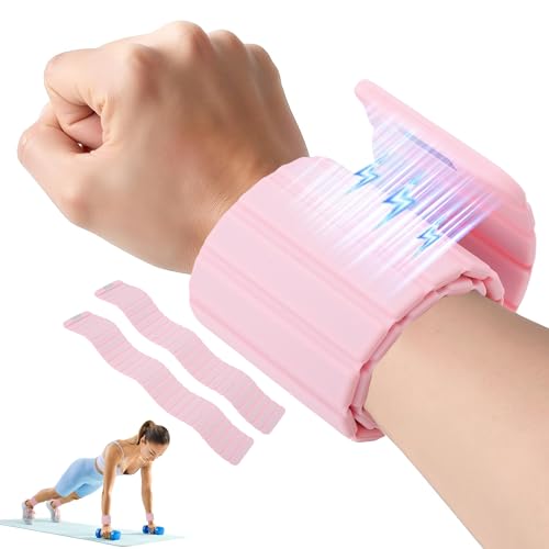 Wrist Weights, 1.1LB Each Stackable Magnetic, Adjustable Ankle Weights for Men & Women, Jogging/Yoga & More, 1 Pair - color: Pink