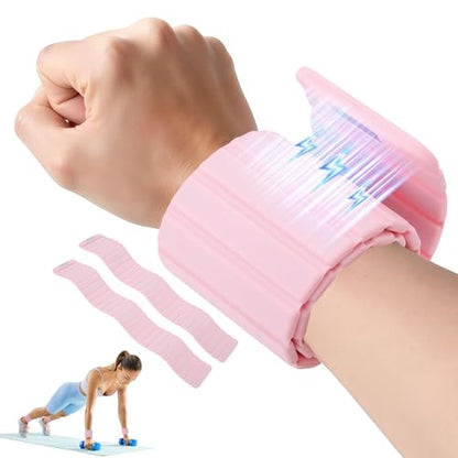 Wrist Weights, 1.1LB Each Stackable Magnetic, Adjustable Ankle Weights for Men & Women, Jogging/Yoga & More, 1 Pair - color: Pink