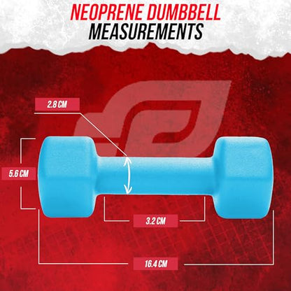 Neoprene Coated Workout Dumbbells set of 2 – Anti Roll, Non Slip with Smooth Grip Fitness & Exercise Dumbbells – Hexagon Shaped Hand Weights for Women & Men – Best Choice for Gyms & home use - color: 03 lb - Light Blue
