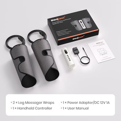 Leg Compression Massager for Circulation and Pain Relief Fsa, Air Compression Calf Massager with 3 Modes 3 Intensities 2 Timing, for Restless Legs Syndrome Relief, Wellness Gift for Mom Dad