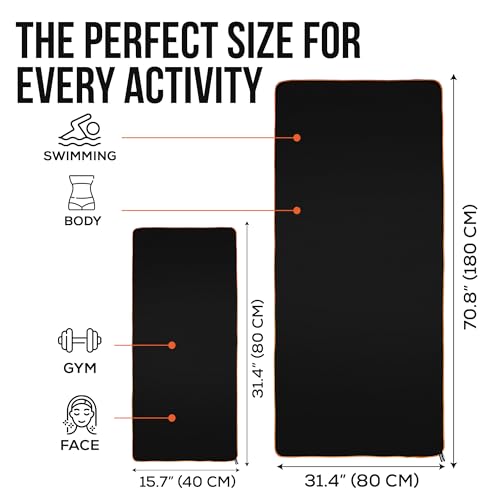 illusion Small Microfiber Gym Towels for Men and Women Active Sports (32" L x 16''W)-Lightweight Quick Dry Gym Towel for Sweat-Workout Towels Ideal for Yoga, Camping, Running, and Outdoor Activities