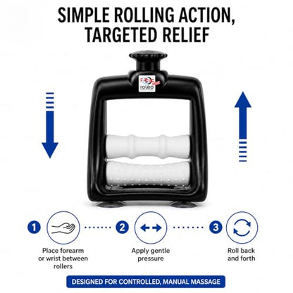 Roleo Arm and Hand Massager Forearm, Hand, and Wrist Massager; Arm Roller; Portable. Firm Forearm Massage for Hand and Wrist Wellness. Invented by a LIC. Massage Therapist.